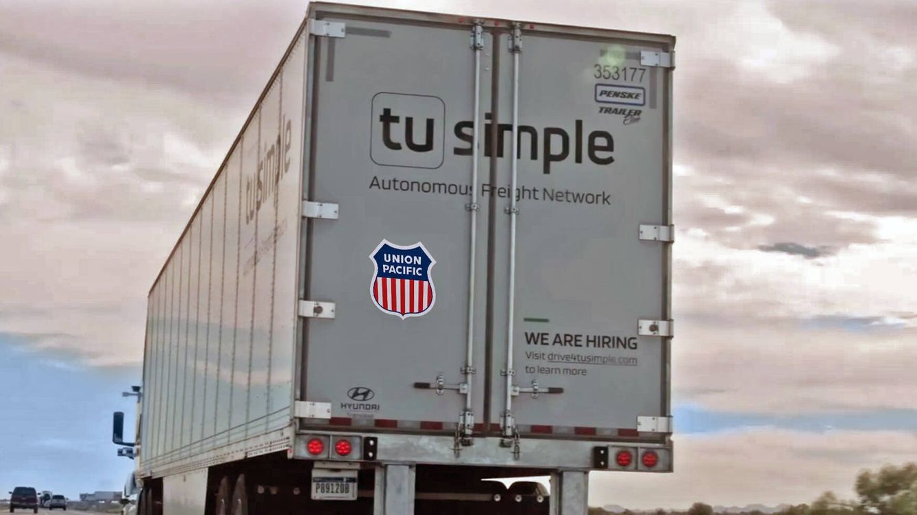 Foto: La flota de camiones sin conductor de TuSimple y Union Pacific (TuSimple)