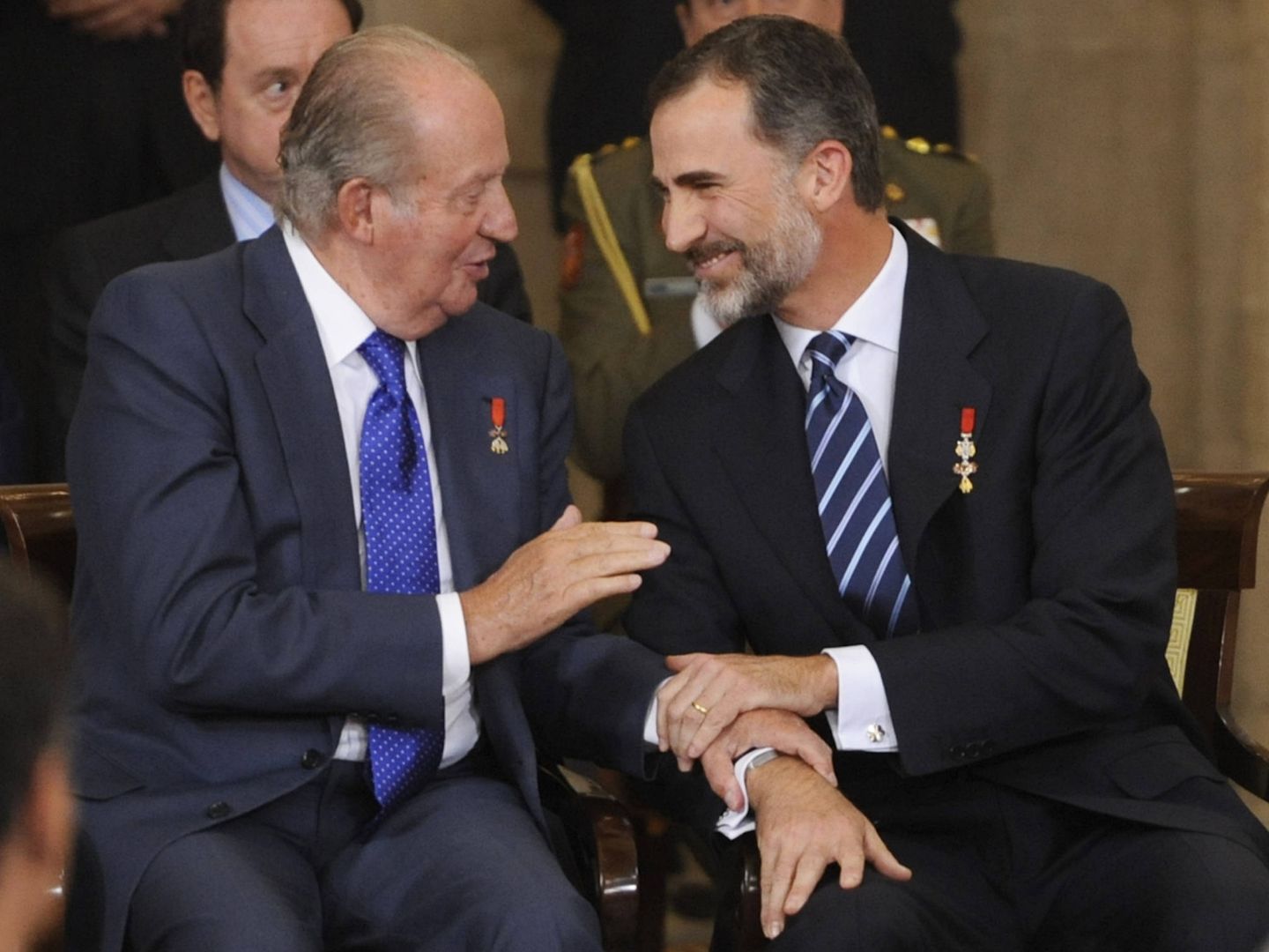  Juan Carlos I y Felipe VI. (Getty)
