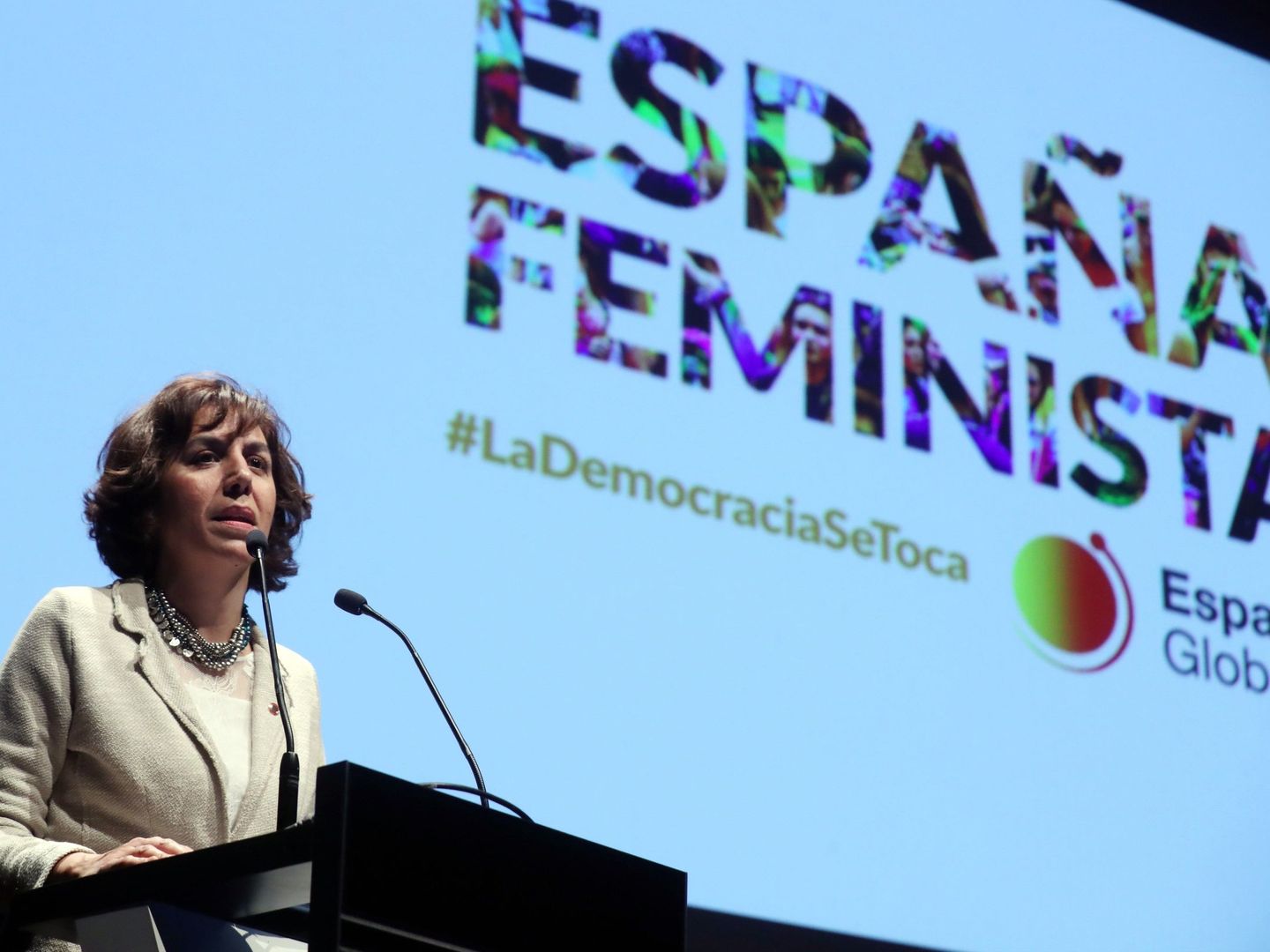  La exsecretaria de Estado de la España Global, Irene Lozano, en la presentación en 2019 de la campaña 'España feminista'. (EFE/Kiko Huesca)