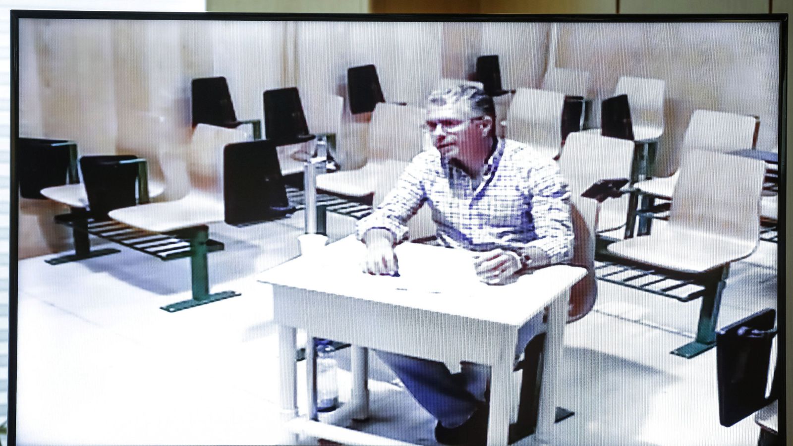 Foto: El exconsejero Francisco Granados, durante su comparecencia por videoconferencia desde la cárcel de Estremera. (EFE)