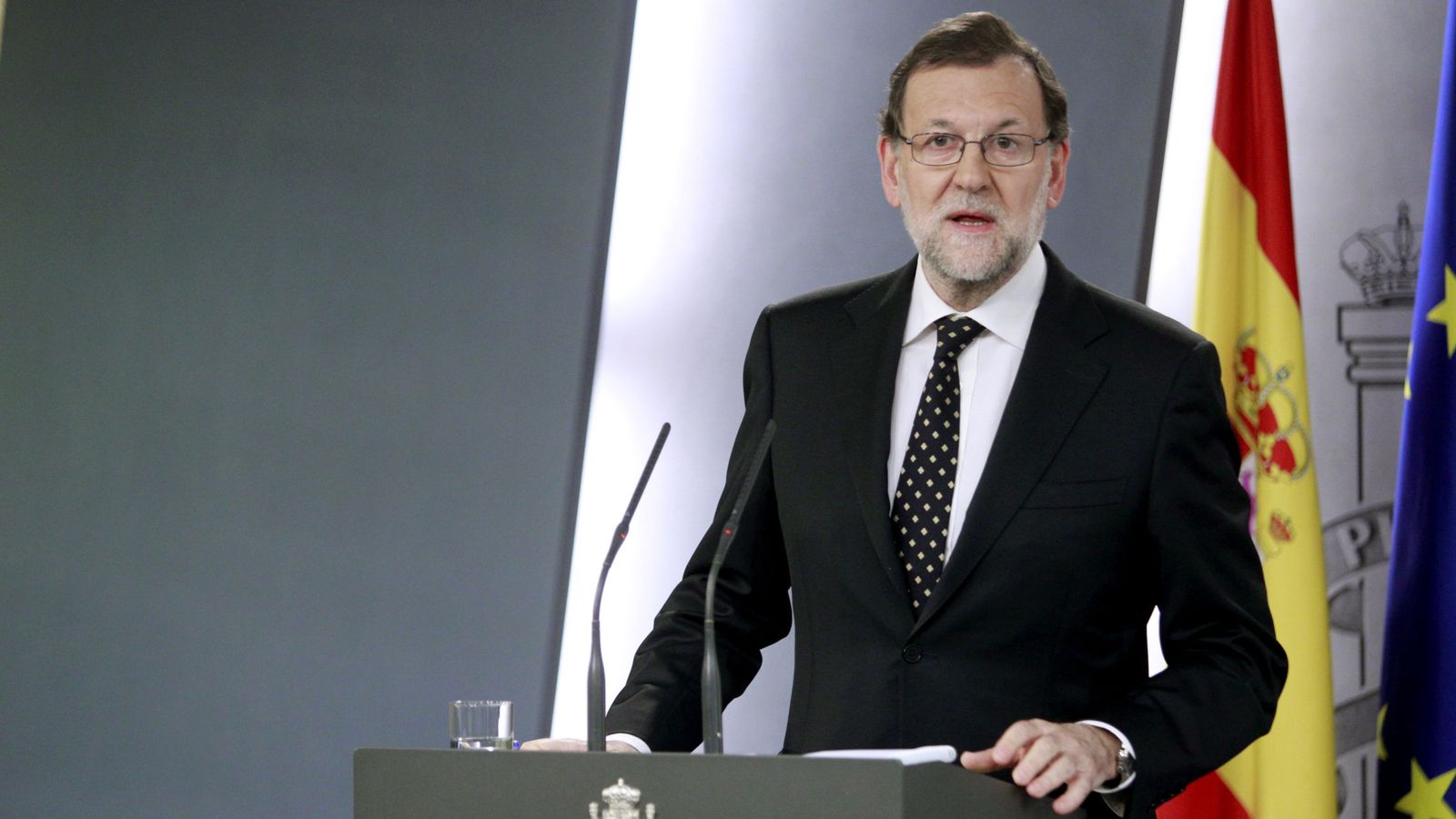 Foto: Mariano Rajoy, durante su comparecencia del domingo. (EFE)