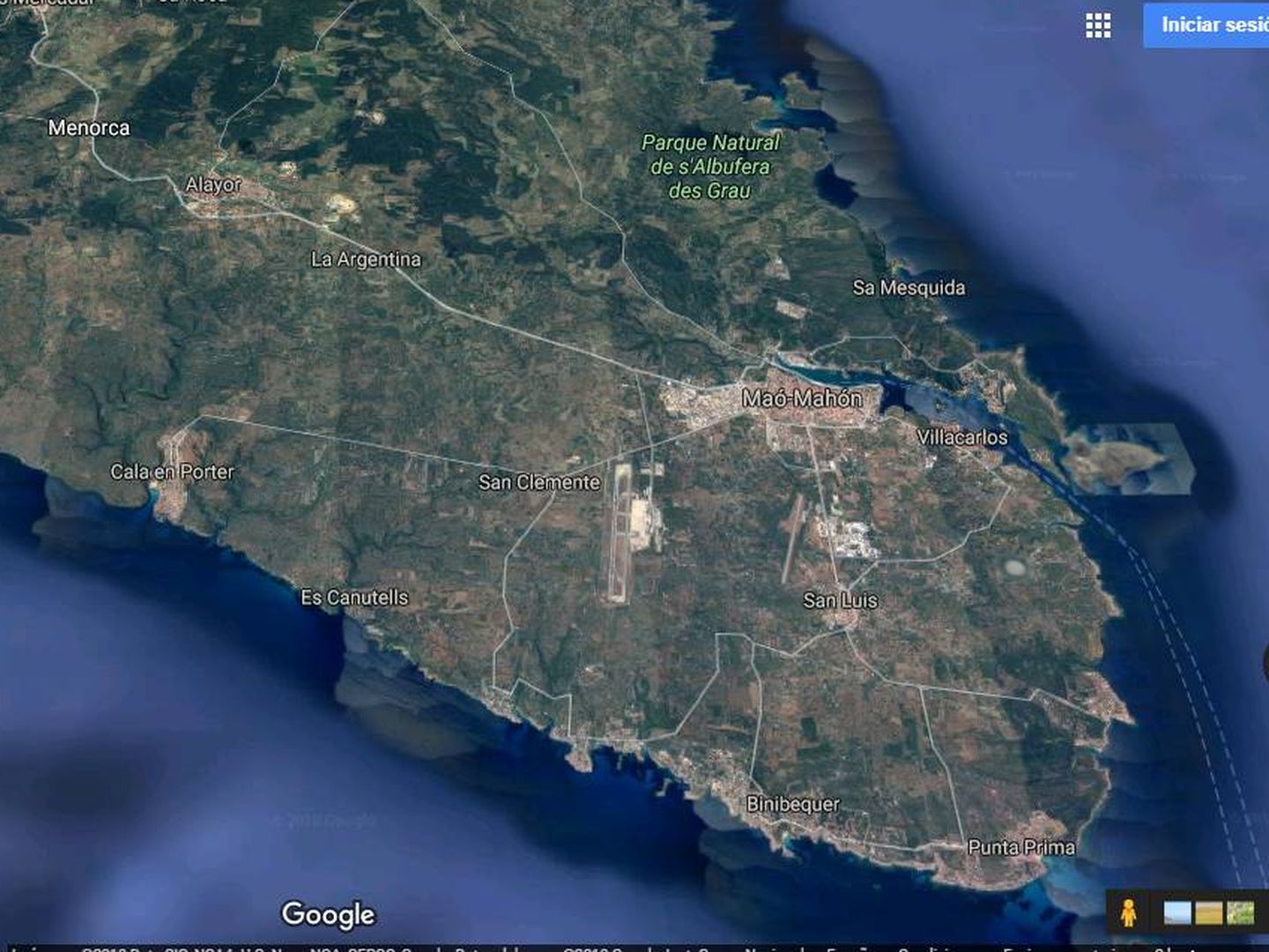 Zona cercana al Aeropuerto de Menorca en la que se encuentra la finca de Susana Gallardo. 