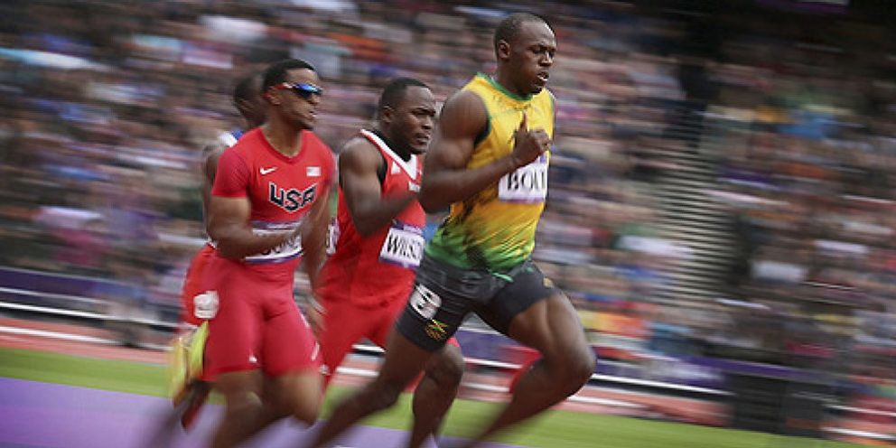 Foto: Usain Bolt, a 200 metros de la leyenda