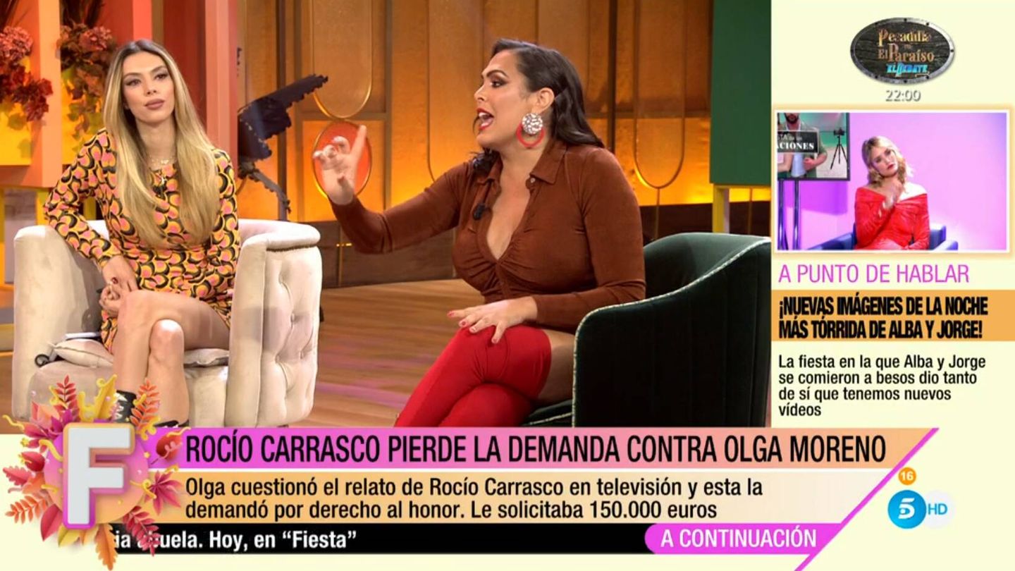 Alejandra Rubio junto a Amor Romeira en 'Fiesta'. (Mediaset)