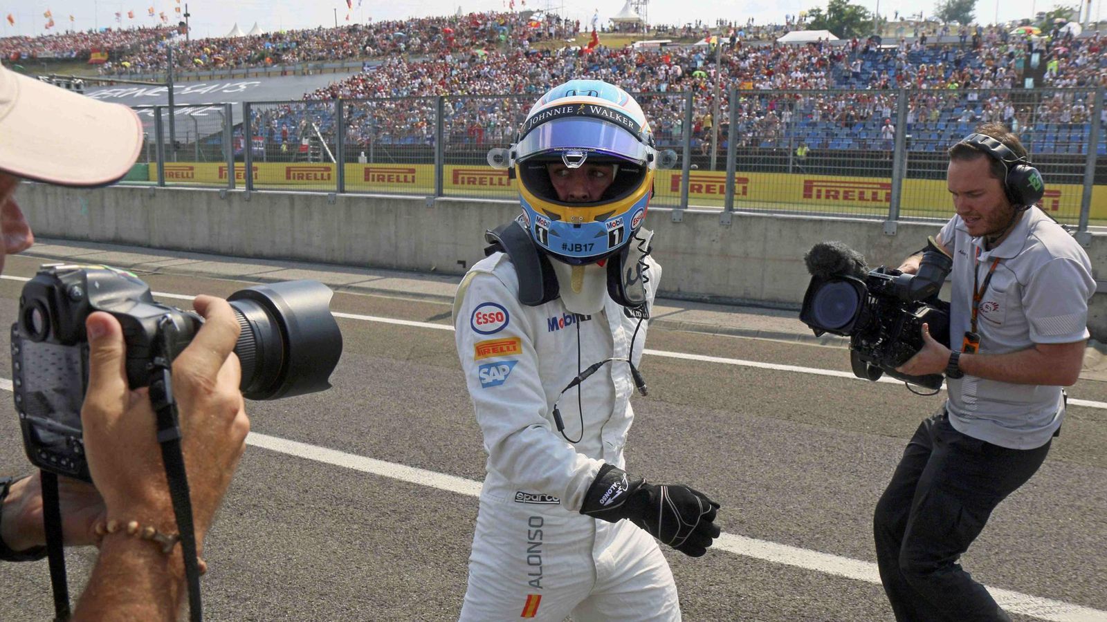Foto: Fernando Alonso en el anterior gran premio de Hungría.