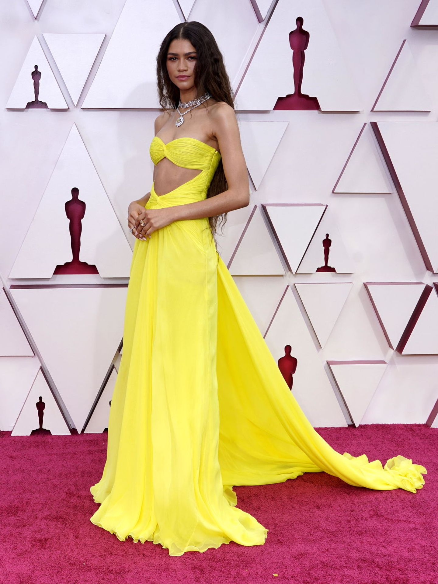 Zendaya, durante la alfombra roja de los Premios Oscar 2020. (EFE)