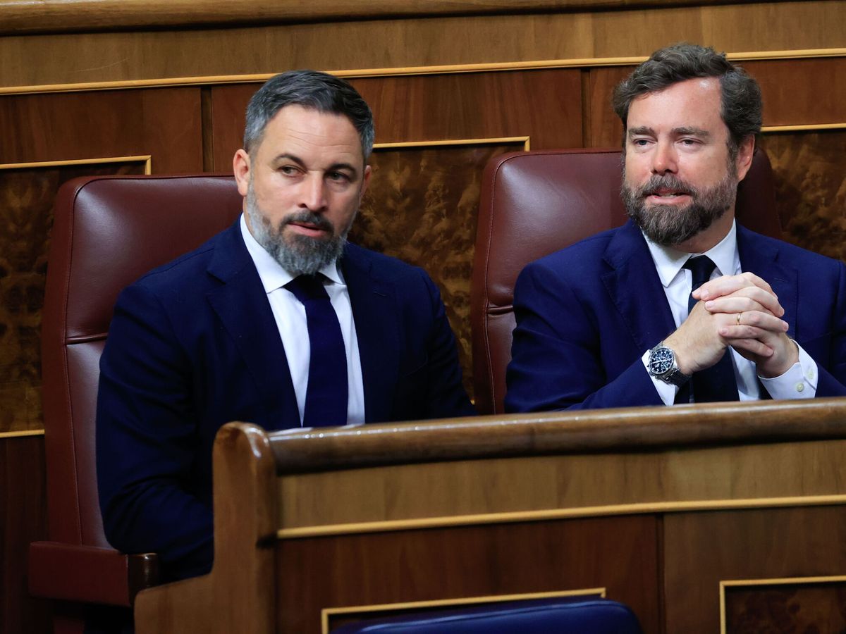 Foto: El líder de Vox y el portavoz del partido, Santiago Abascal (i) e Iván Espinosa de los Monteros. (EFE/Zipi Aragón)