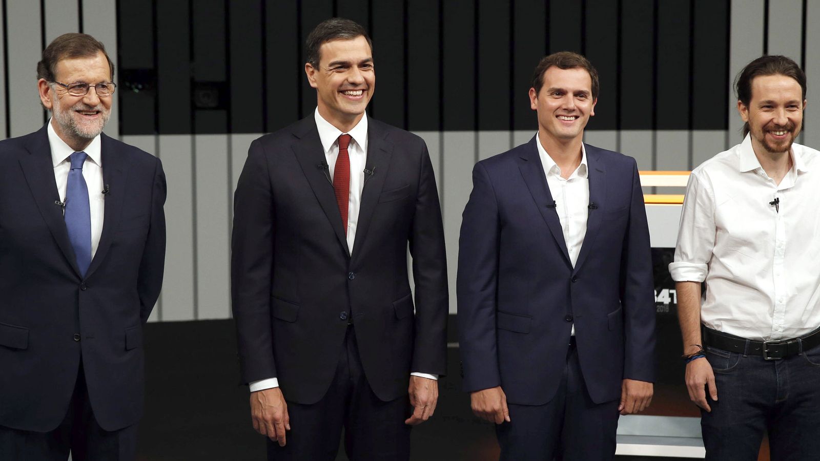 Foto: Debate de los cuatro líderes de los principales partidos en televisión. (EFE)