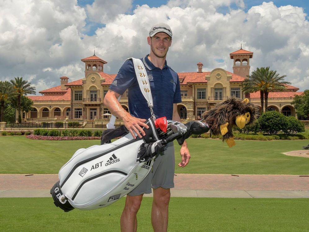 Foto: Gareth Bale, con su bolsa de palos de golf. (@GarethBale11)