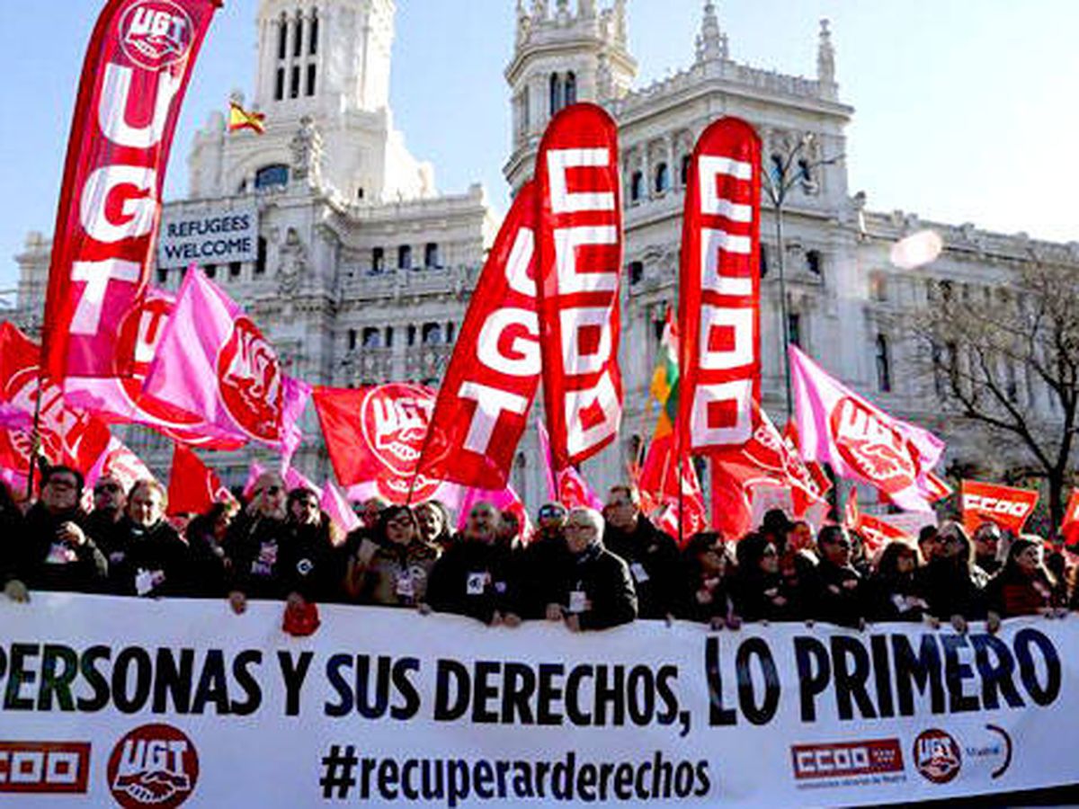 Foto: Manifestación en Madrid contra la reforma laboral. (EFE)
