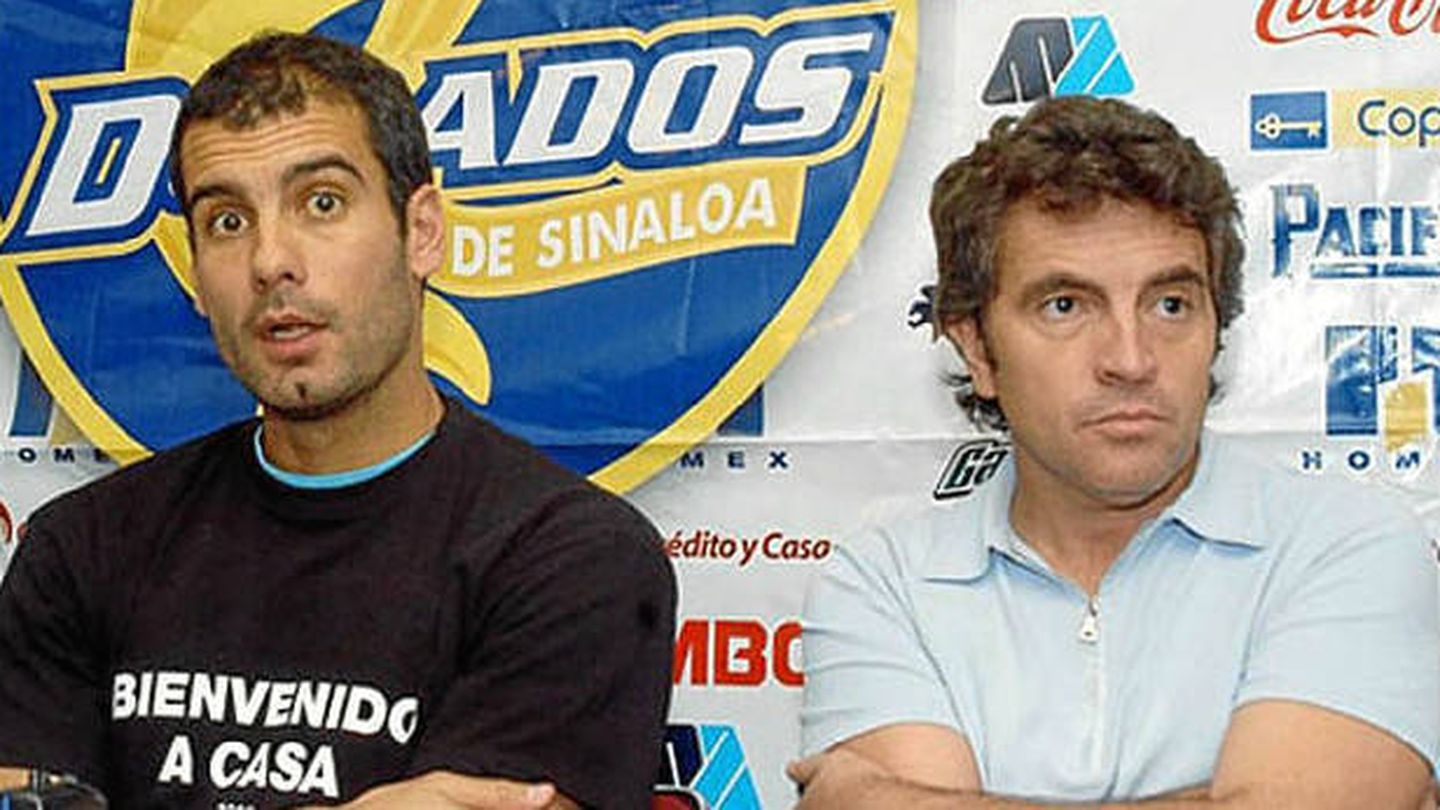 Pep Guardiola y Juanma Lillo, con el Dorados de Sinaloa mexicano