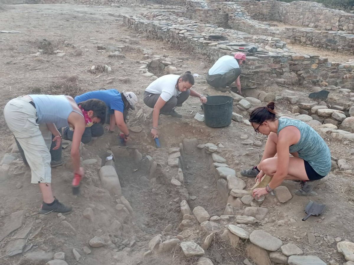 Foto: Un grupo de voluntarios realiza excavaciones arqueológicas en el Castro de San Lourenzo. (Cedida)