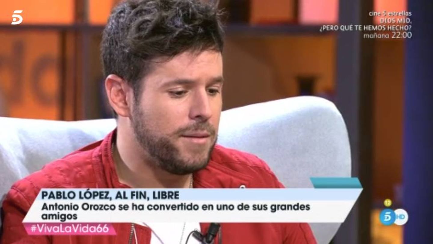 Pablo López relata su época más dura, en 'Viva la vida'. (Telecinco)