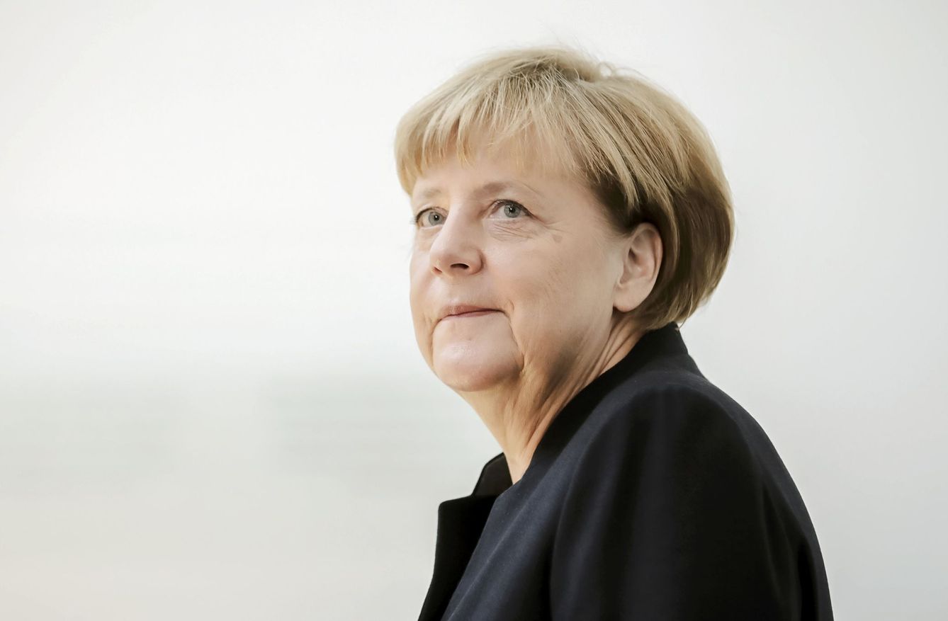 Angela Merkel en la embajada de Israel en Berlín, Alemania. (Reuters)