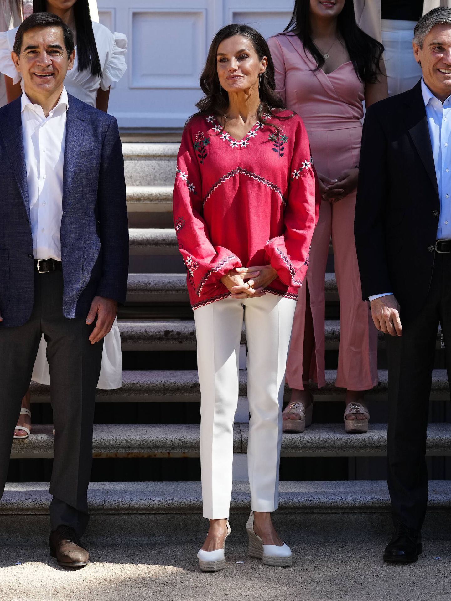 La reina Letizia, en las audiencias en el palacio de la Zarzuela. (LP)