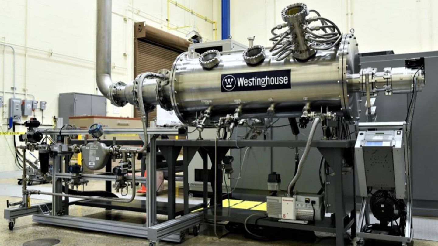 Un modelo a escala de los minireactores de Westinghouse. (Westinghouse)