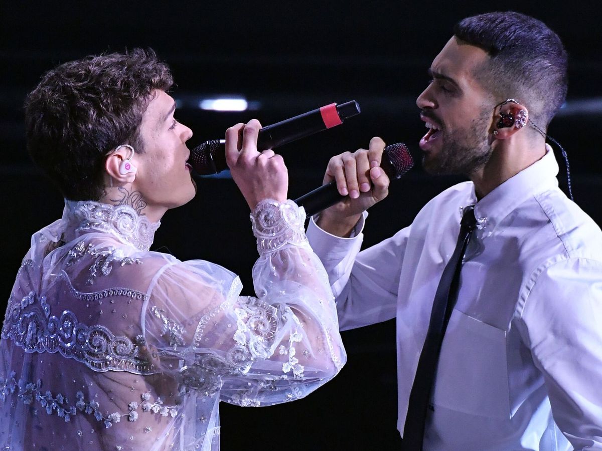 Foto: Blanco (izq.) y Mahmood (dcha.), representantes de Italia en Eurovisión 2022 con 'Brividi' (EFE/Ferrari)