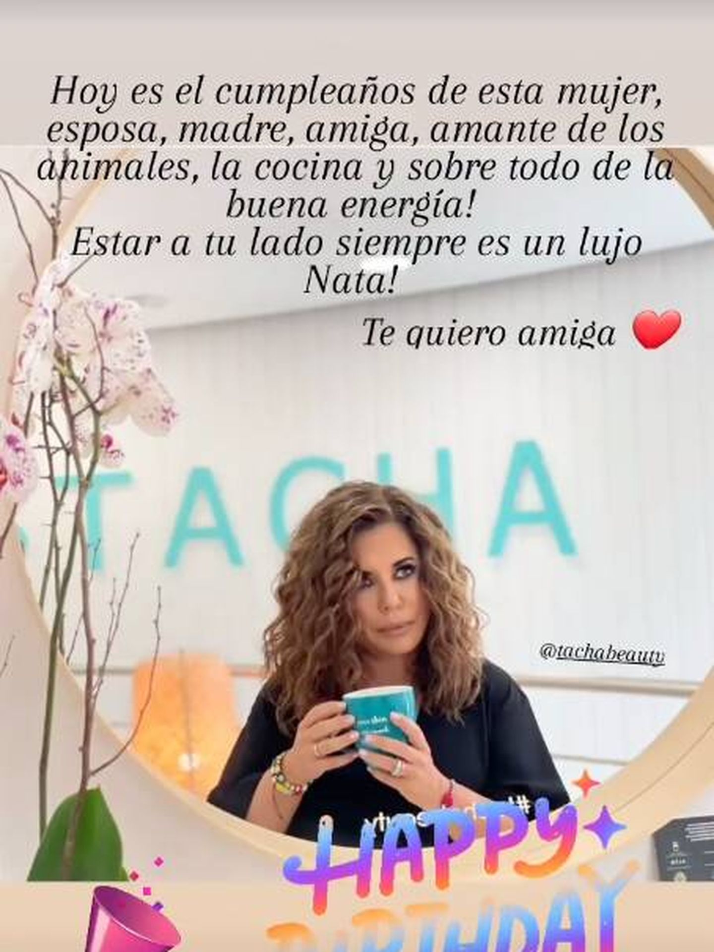 La felicitación de Paula a Natalia. (Instagram @pau_eche)