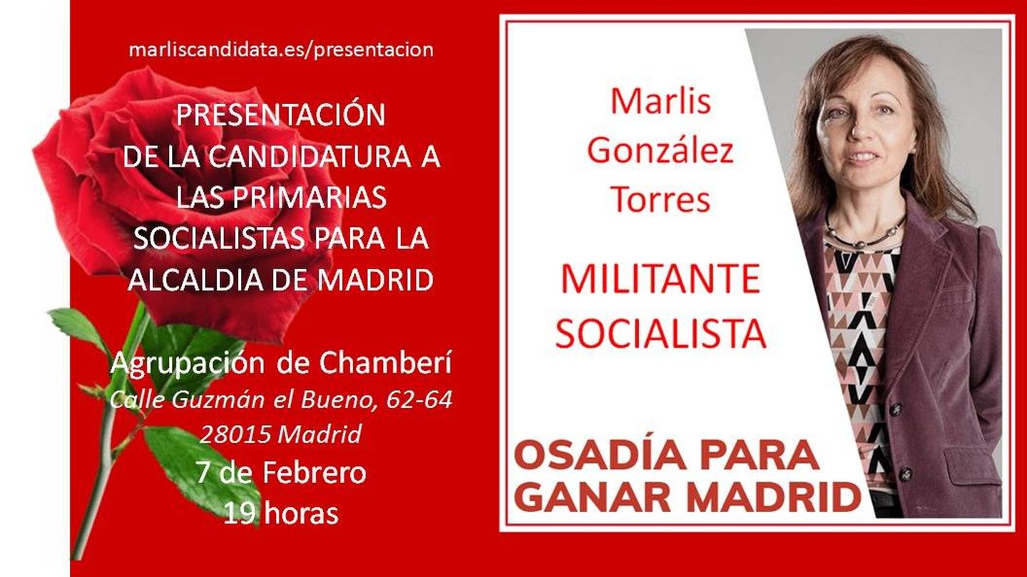 Cartel de candidatura de Marlis González. 