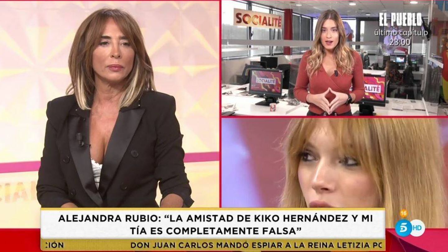 María Patiño responde a Alejandra Rubio en 'Socialité'. (Mediaset España)