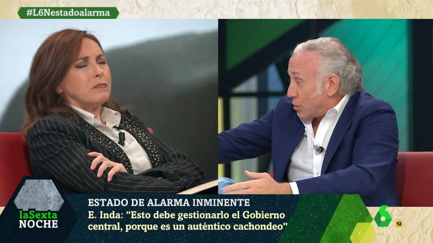 Angélica Rubio y Eduardo Inda discutiendo. (La Sexta).