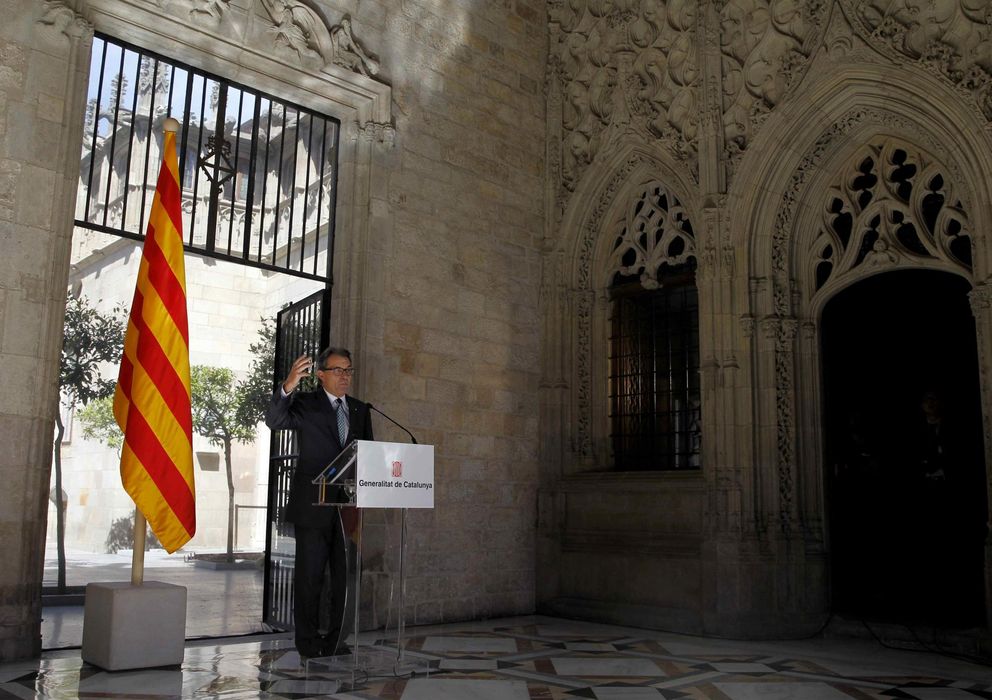 Foto: Artur Mas, en su comparecencia del viernes tras conocerse la derrota de los partidarios del 'sí' en Escocia. (EFE)