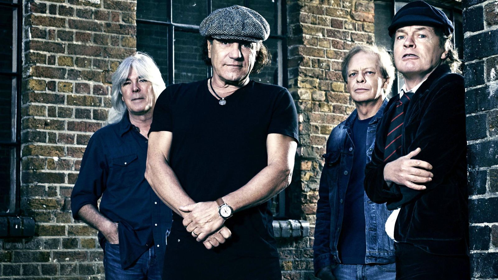 Foto: ACDC actual (i-d): Cliff Williams, Brian Johnson, Stevie Young y Angus Young (falta Chris Slade).