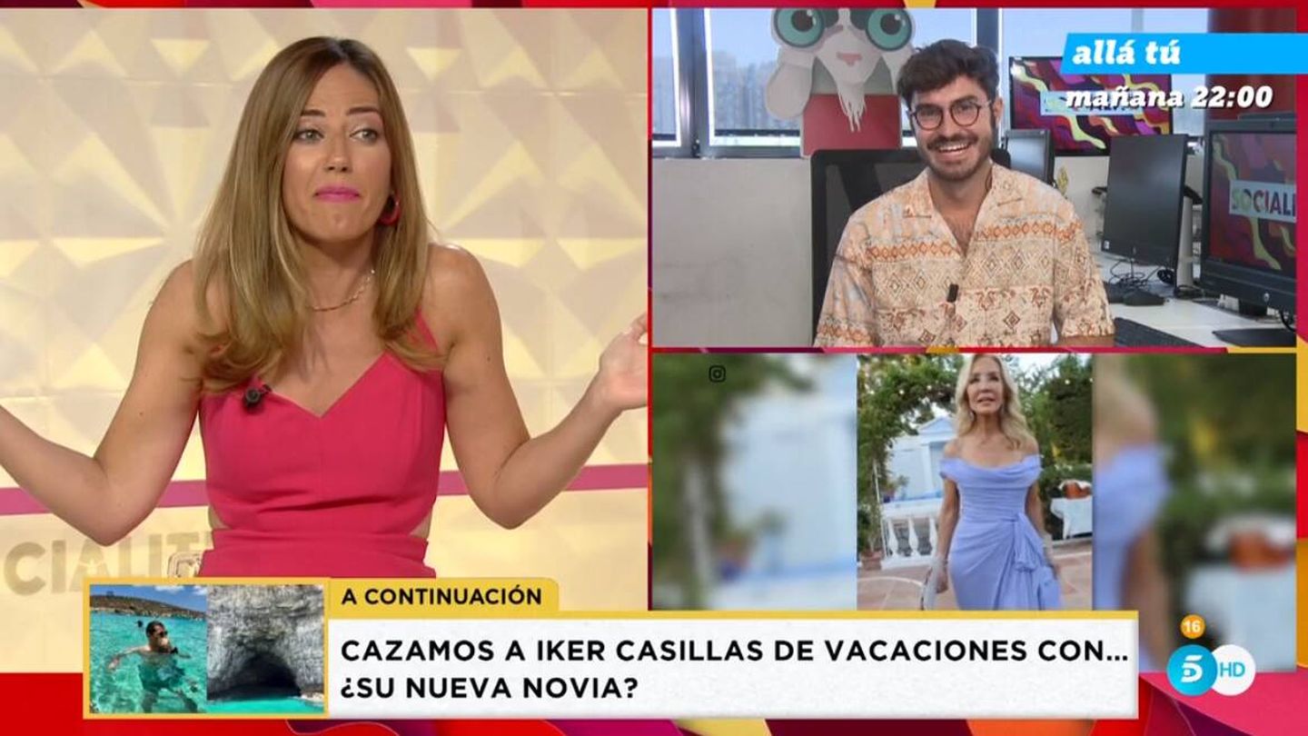 La presentadora Nuria Marín y el periodista Darío del Alcázar. (Mediaset)