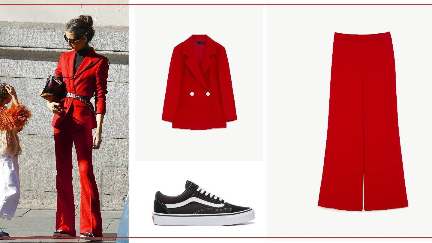 Inés Domecq, pantalón y chaqueta de Zara y zapatillas negras de Vans. (Vanitatis/Web de la firma) 