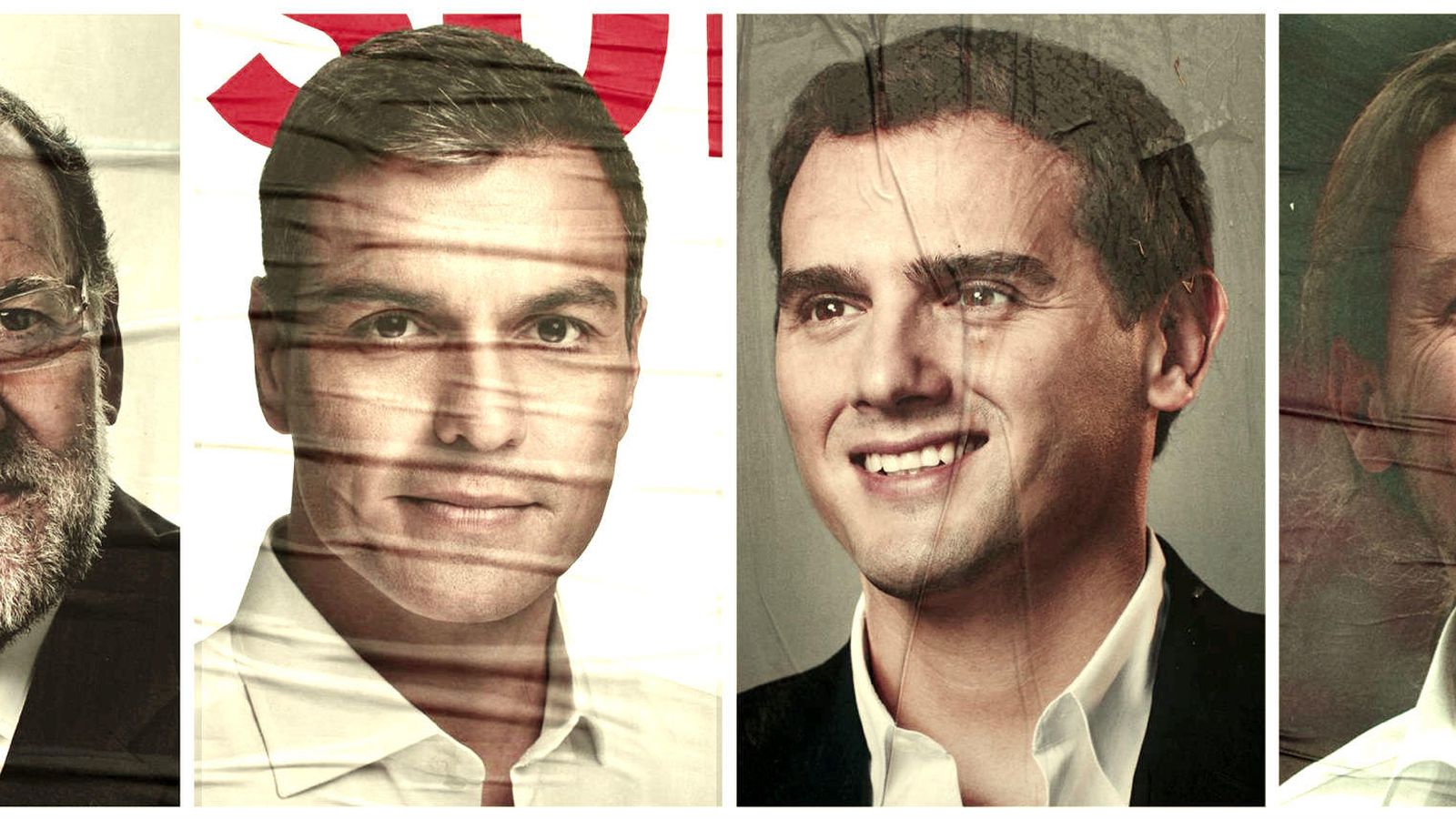 Foto: Carteles electorales de los cuatro candidatos durante la campaña de las anteriores elecciones.