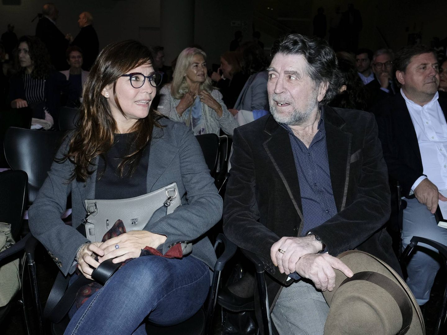 Jimena Coronado y Joaquín Sabina, en un acto literario en Madrid. (CP)