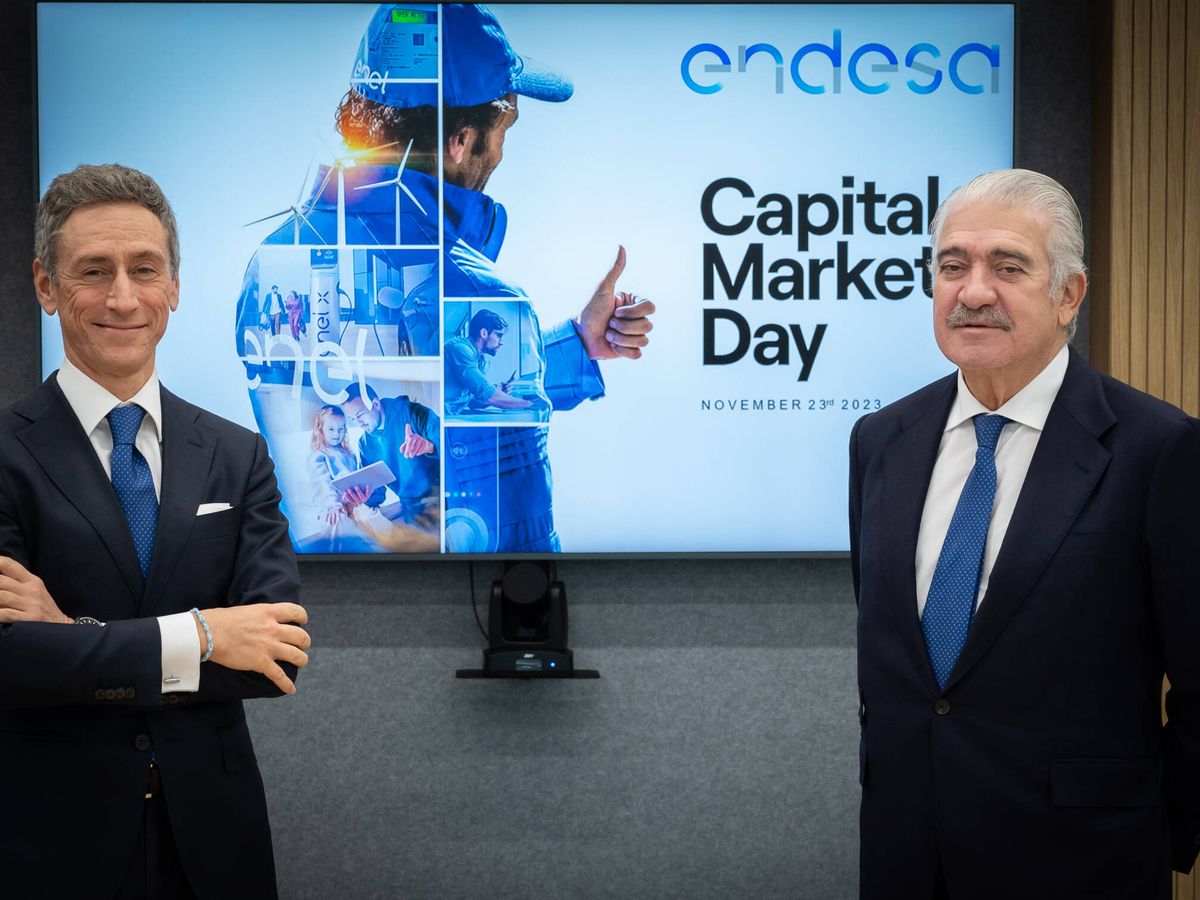Foto: El director financiero de Endesa, Marco Palermo, y el CEO de Endesa, José Bogas. (Foto cedida por Endesa)