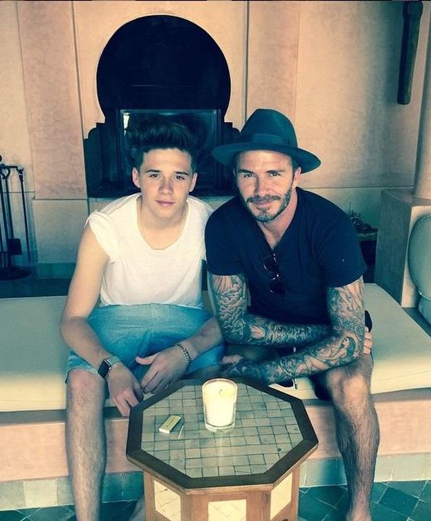 Foto: David Beckham junto a su hijo Brooklyn, en una imagen de Instagram