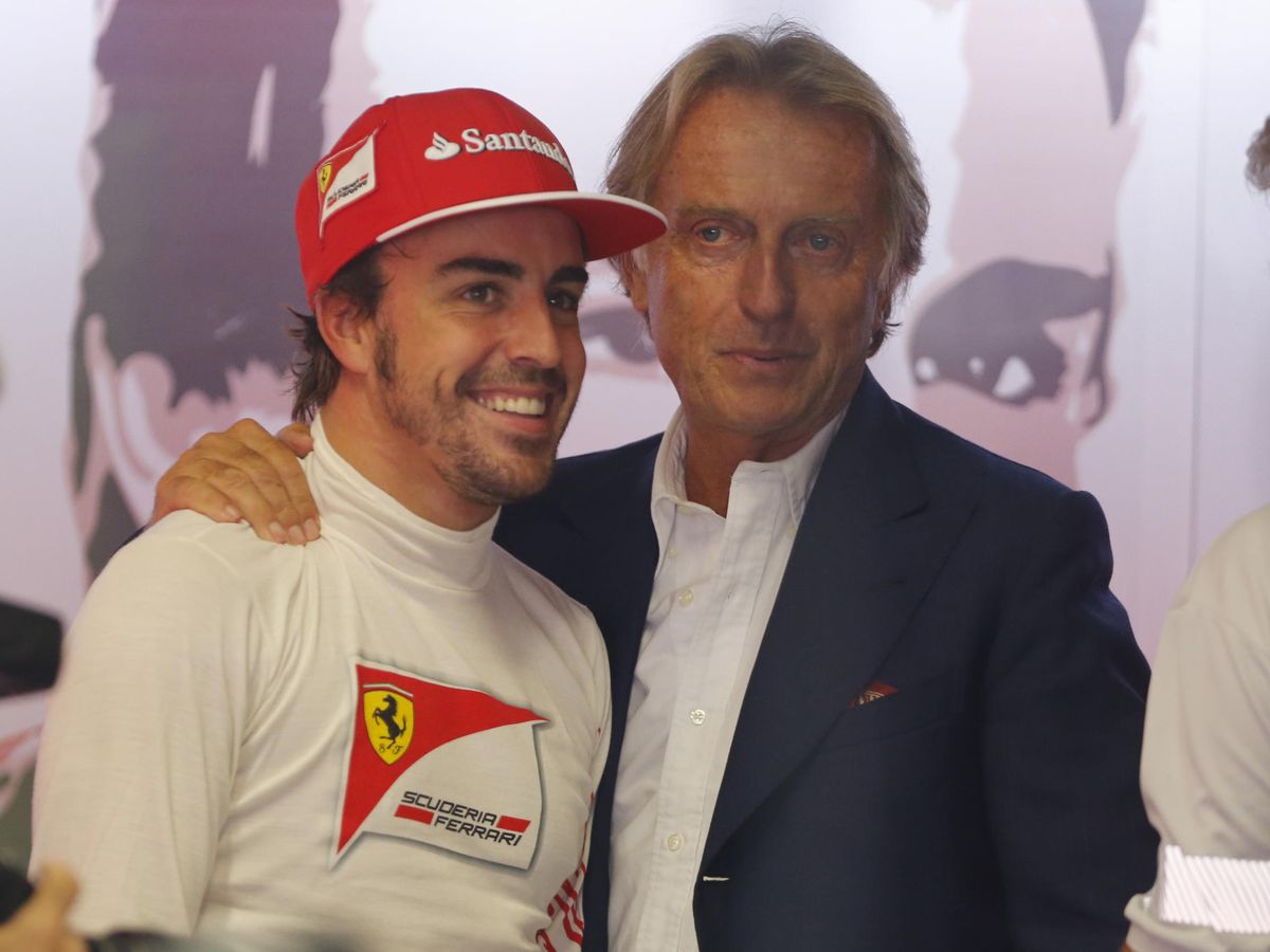 Foto: Fernando Alonso y Luca de Montezemolo, juntos en el último Gran Premio de Italia del español con Ferrari (AP)