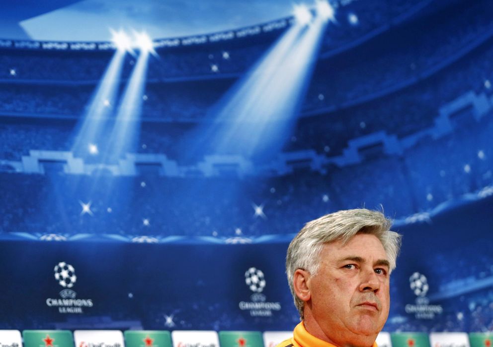 Foto: Carlo Ancelotti, durante la rueda de prensa que ofreció en el Allianz Arena (Reuters)