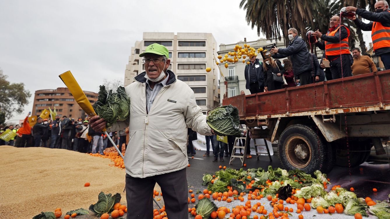 Foto: Protesta de agricultores valencianos. (EFE)