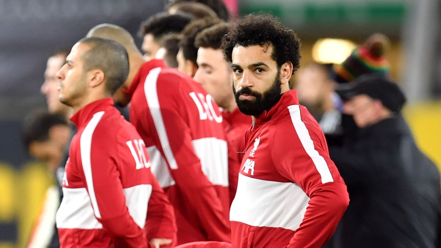 Salah, antes de un partido con el Liverpool. (Reuters)