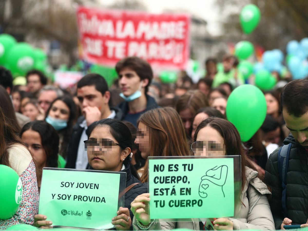 Foto: Marcha impulsada por la Plataforma "Sí a la Vida". (EFE Miguel Osés)