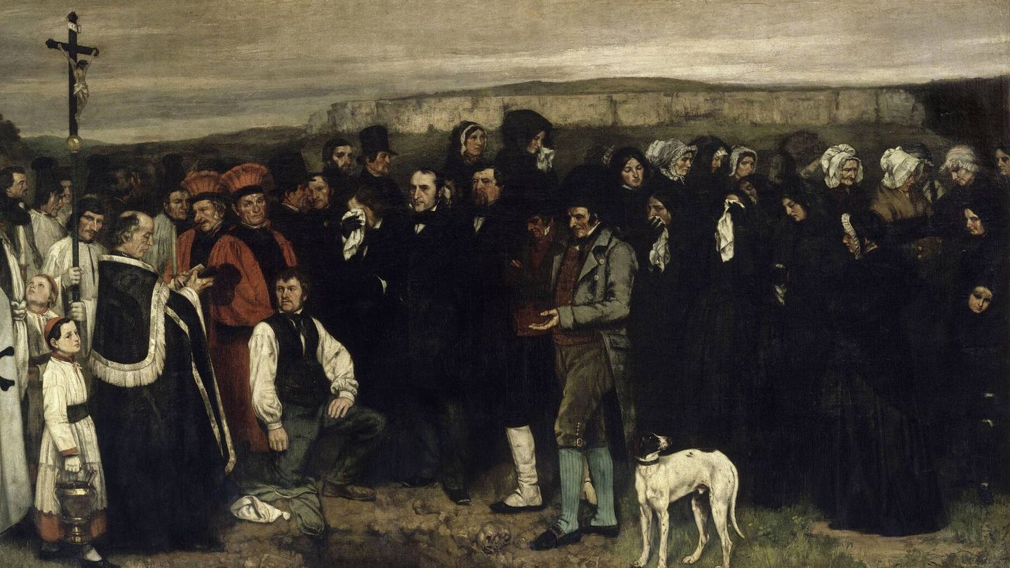 'Un entierro en Ornans' (Gustave Courbet, 1849-1850). Fuente: Wikipedia