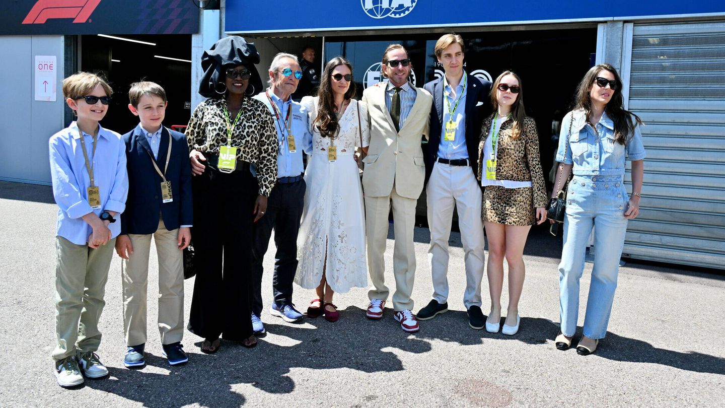 La familia real monegasca al completo en el Premio de Fórmula 1 en Montecarlo. (Gtres)