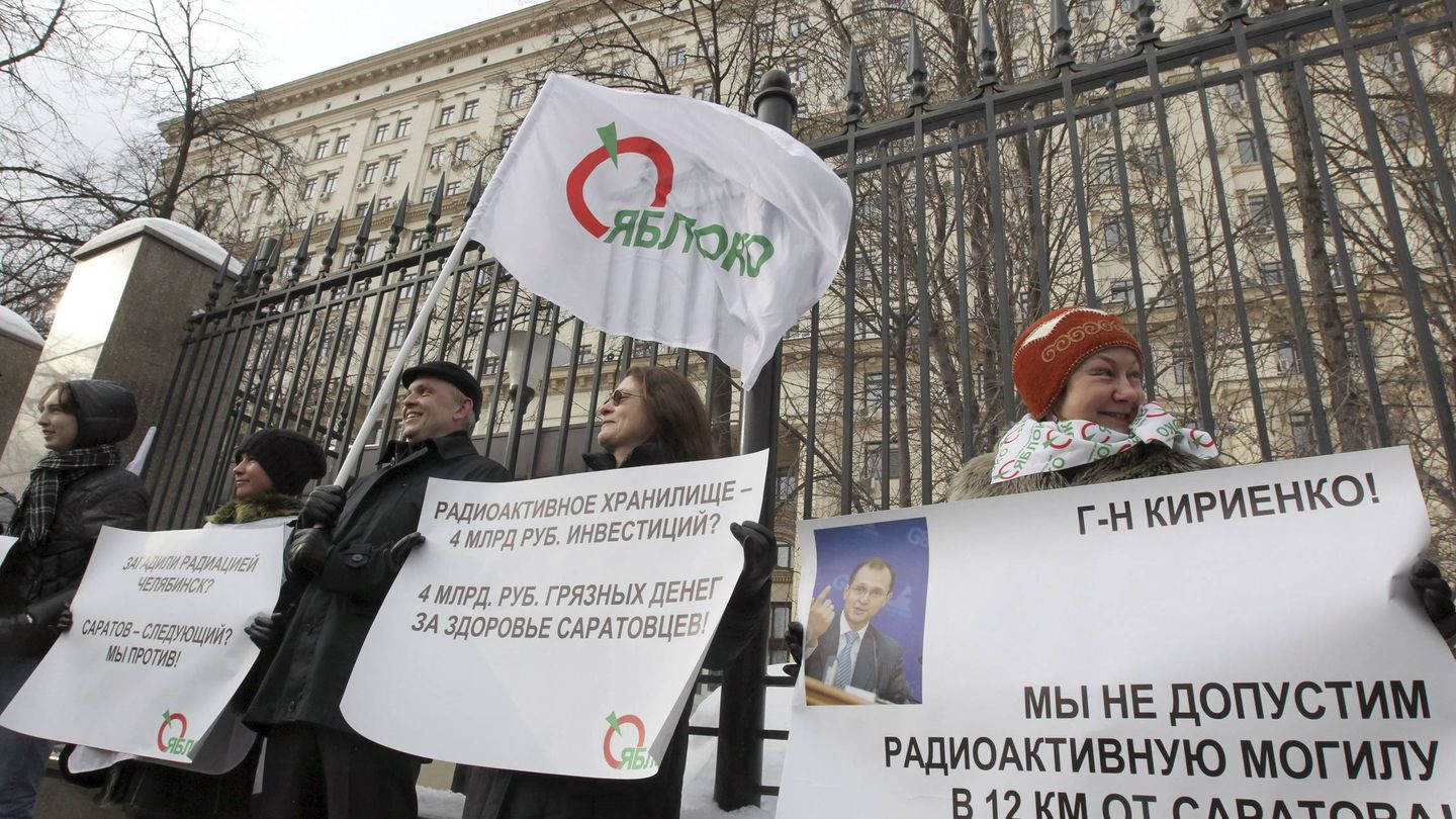 Protesta contra el plan de Rosatom de construir un depósito de desechos nucleares cerca de Saratov, a unos 850 kilómetros de Moscú. (EFE)