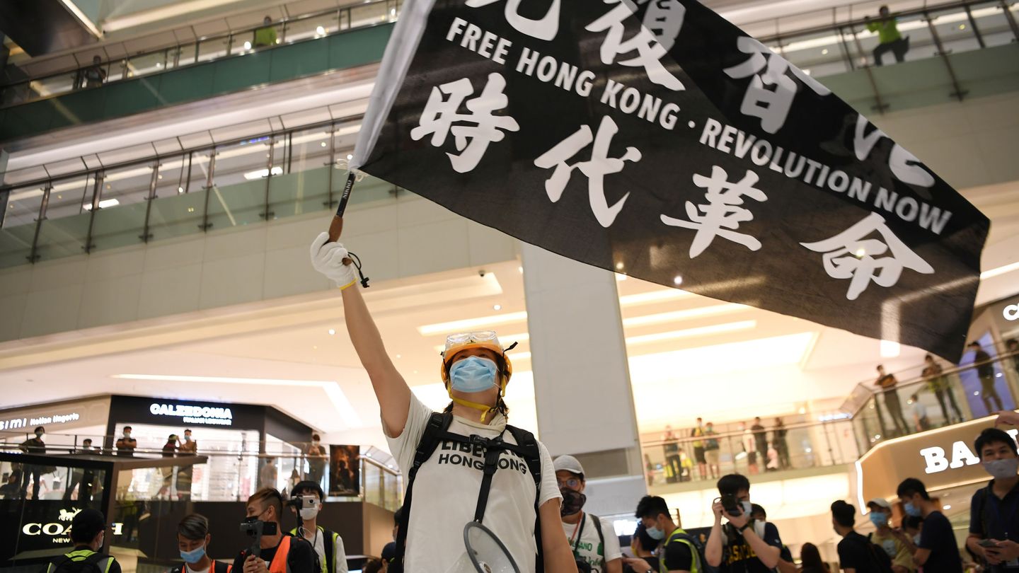 Protestas en un centro comercial de Hong Kong. (Reuters)
