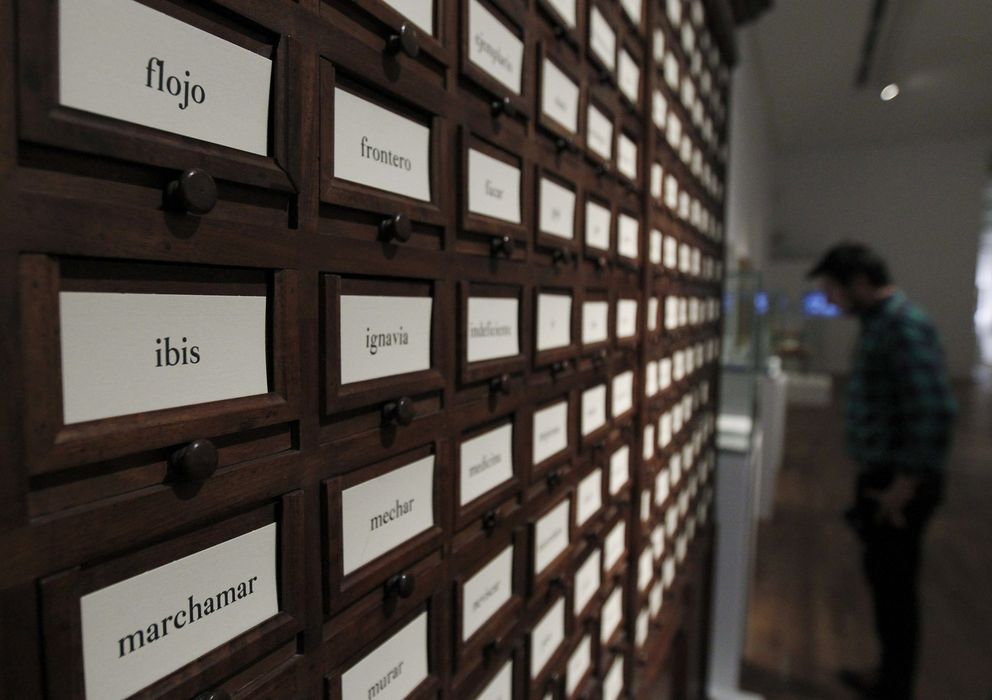 Foto: Los archivos de la RAE, expuestos en la exposición dedicada a la Academia en la Biblioteca Nacional. (EFE)