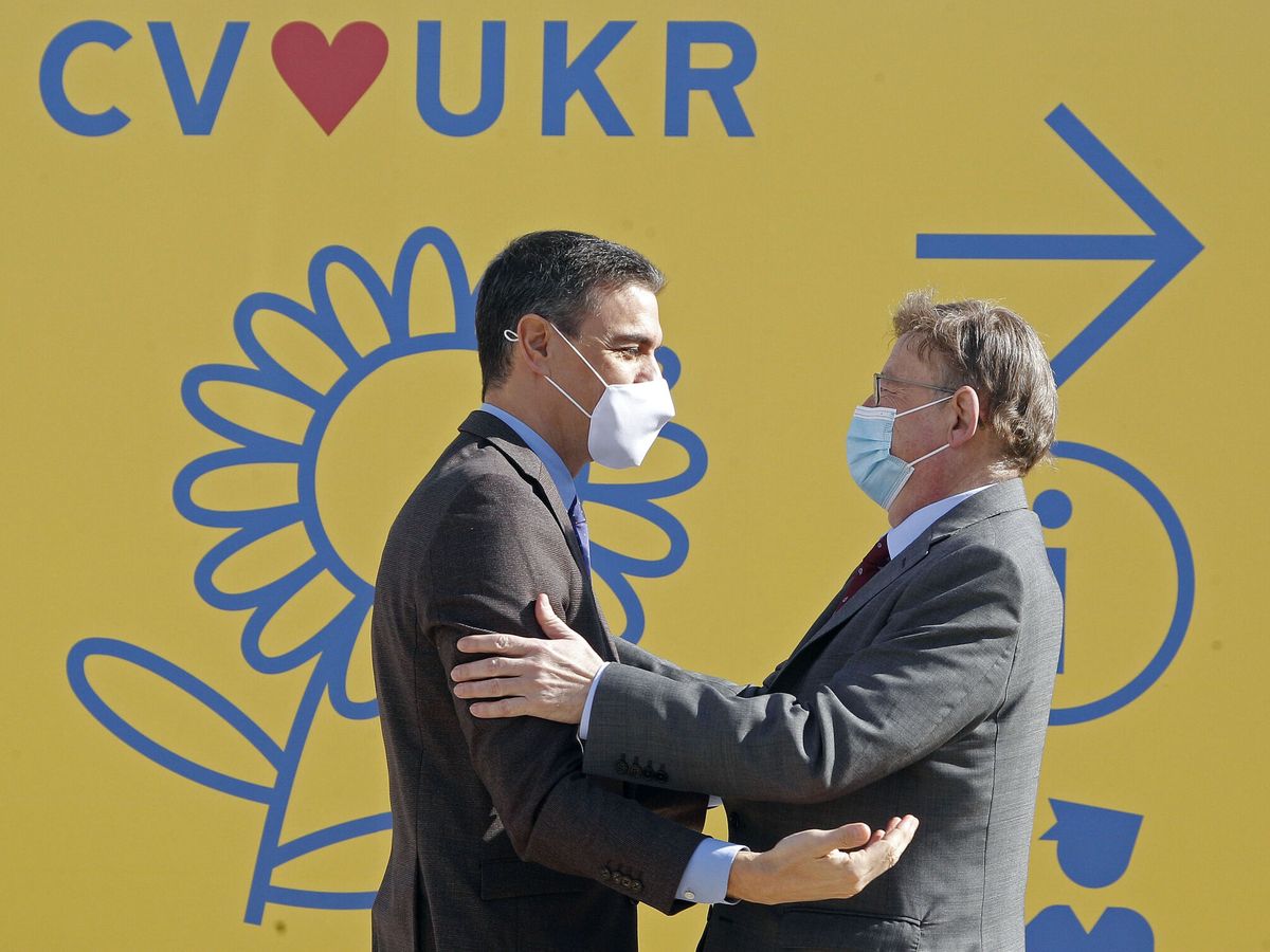 Foto: El presidente del Gobierno, Pedro Sánchez, y el presidente de la Generalitat valenciana, Ximo Puig. (EFE/Morell) 