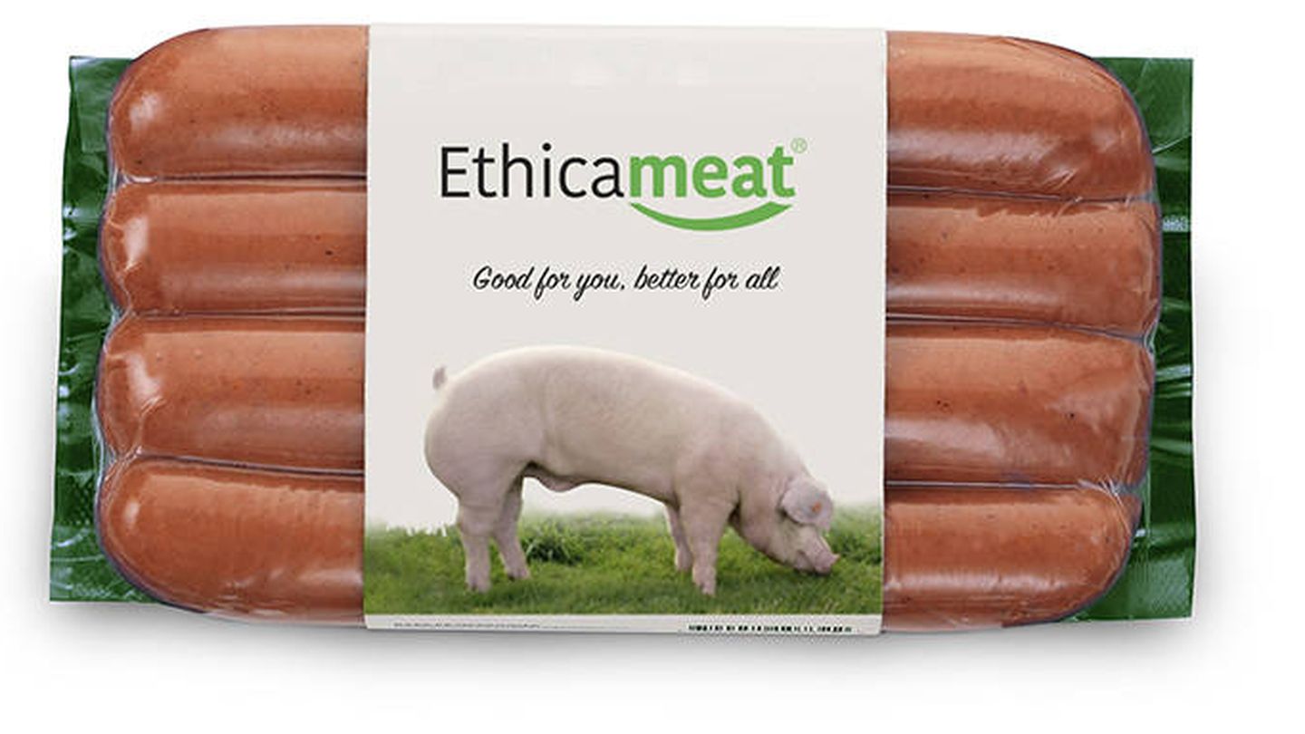Recreación de un eventual 'packagin' de Ethic Meat. (Biotech Foods)