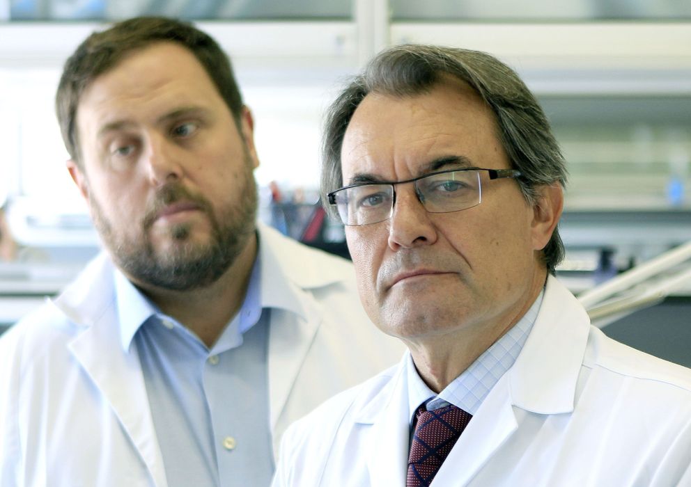 Foto: El presidente de la Generalitat, Artur Mas, y el dirigente de ERC, Oriol Junqueras. (EFE)