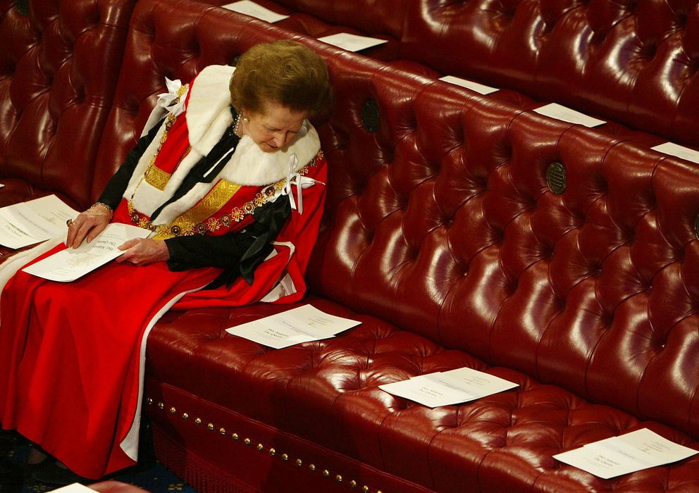 Foto: Margaret Thatcher durante una sesión en el Parlamento de los Lores. (Reuters)