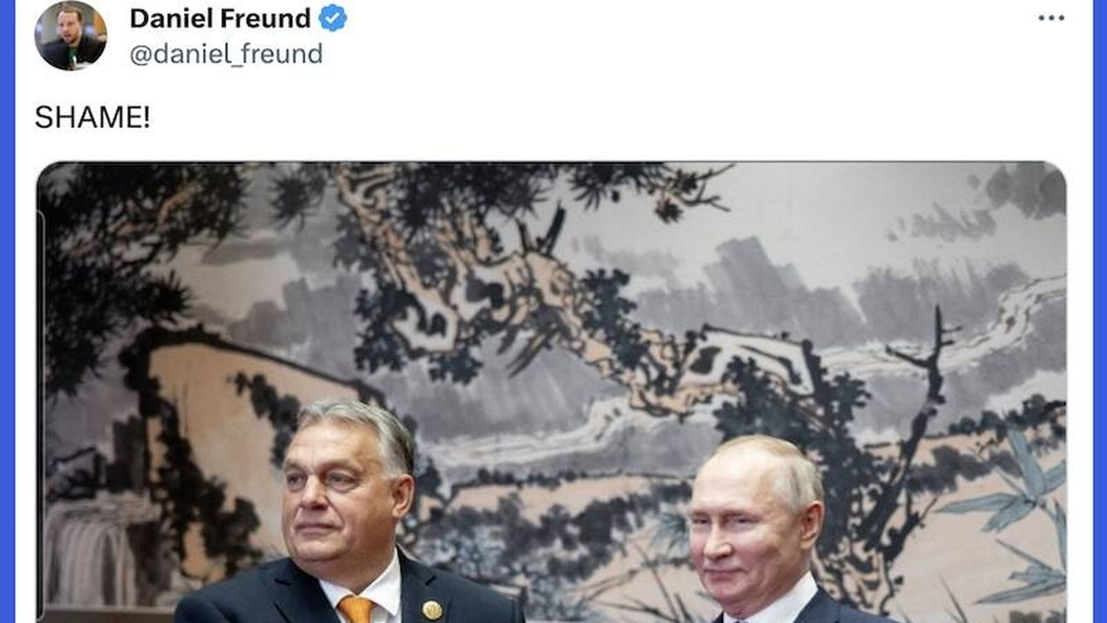 El presidente de Rusia, Vladímir Putin, y el presidente de Hungría, Victor Orbán. (Twitter)
