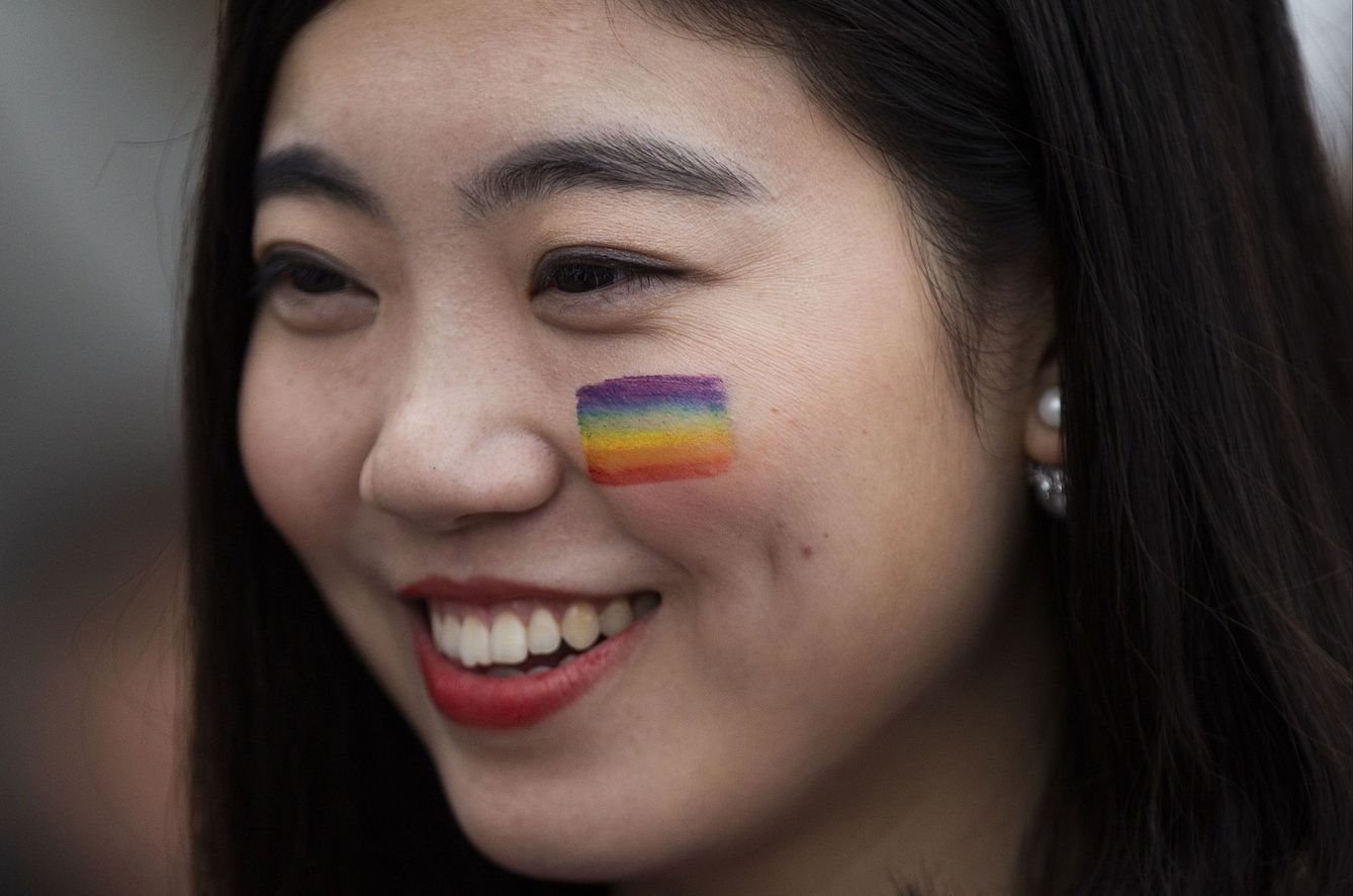 Una manifestante durante el Orgullo Gay 2018 de Hong Kong. (EFE)