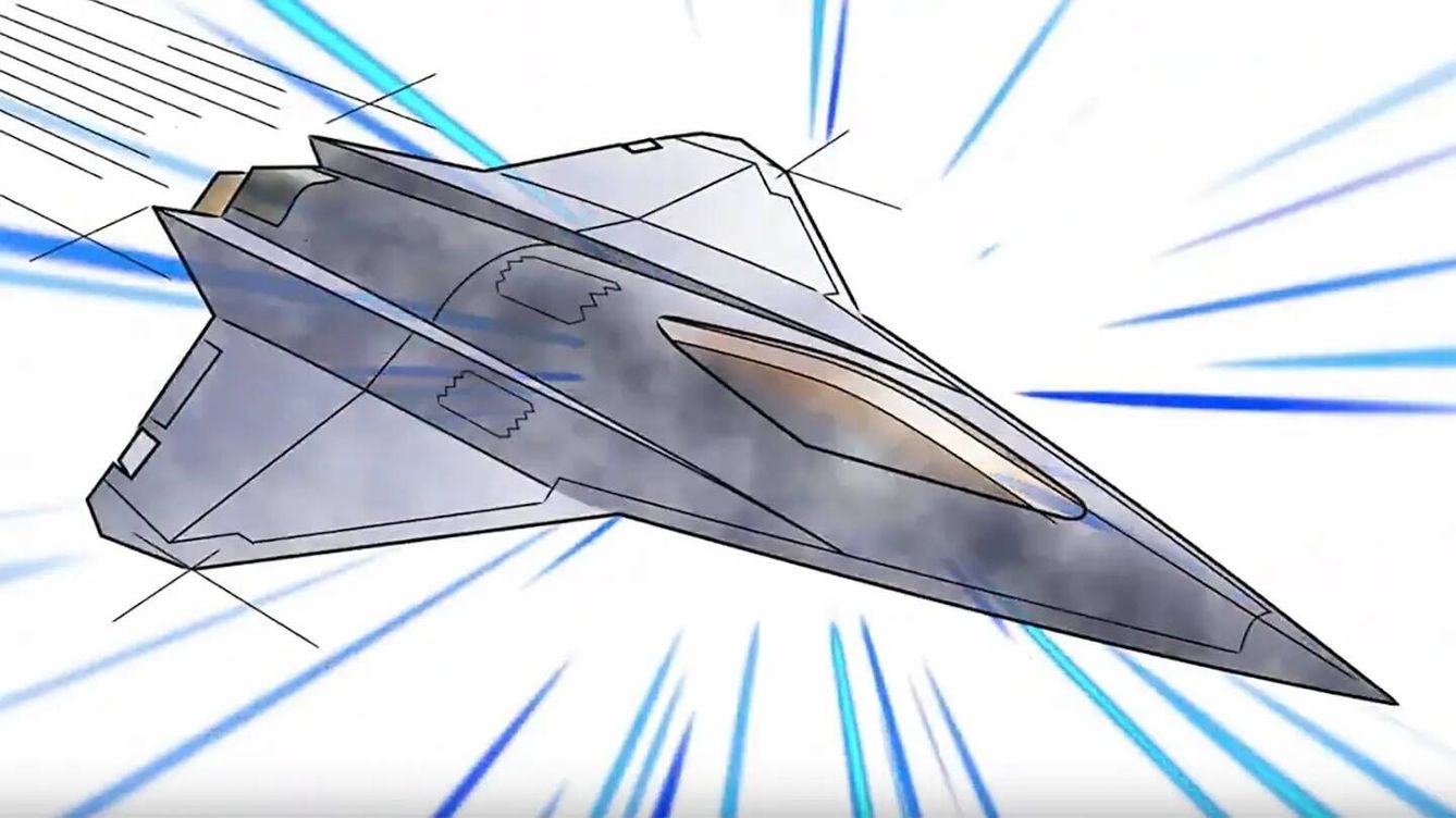 Foto: El boceto revelado por Skunk Works muestra un diseño de ala de flecha que coincide con los rumores y pistas previas. (Lockheed Martin/Skunk Works)